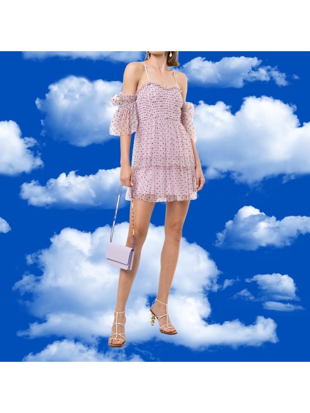 alice McCALL Surrender Mini Dress Polka Dot Tulle Puff Sleeves Size US 2 NWT
